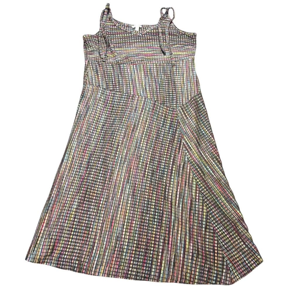 Cato Multi Color Grid Maxi Dress Women's Size 14/16W Black‎ String Knot Detail